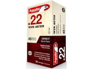 Aguila Ammunition 22 Winchester Auto 45 Grain Lead Round Nose For Sale