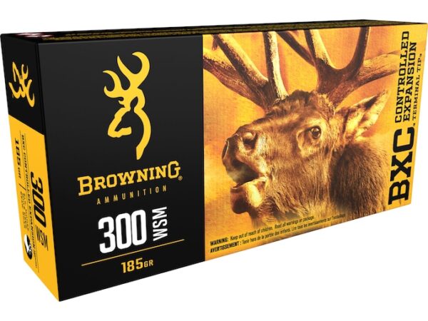 Browning BXC Controlled Expansion Ammunition 300 Winchester Short Magnum (WSM) 185 Grain Terminal Tip Box of 20 For Sale