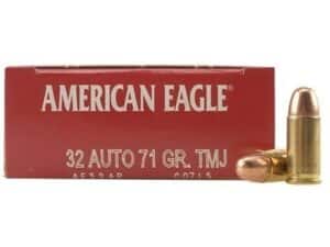Federal American Eagle Ammunition 32 ACP 71 Grain Total Metal Jacket For Sale