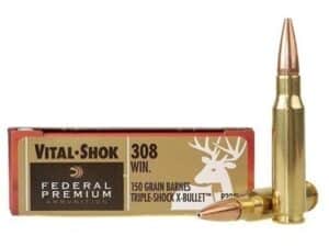 Federal Premium Ammunition 308 Winchester 150 Grain Barnes TSX Hollow Point Lead-Free Box of 20 For Sale