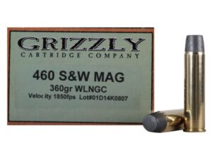Grizzly Ammunition 460 S&W Magnum 360 Grain Lead Wide Nose Gas Check Box of 20 For Sale