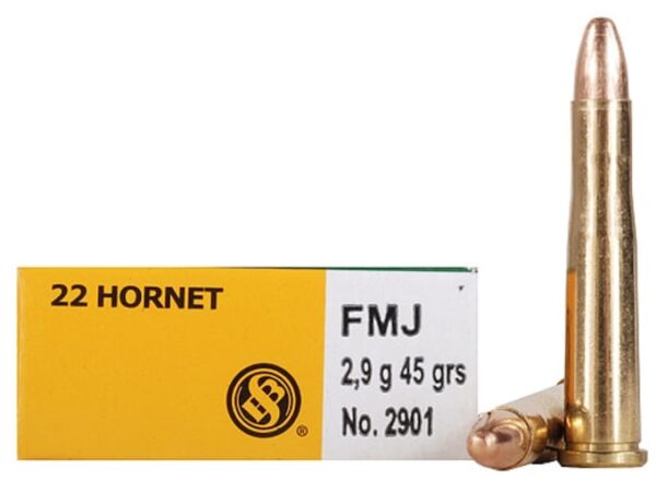 Sellier & Bellot Ammunition 22 Hornet 45 Grain Full Metal Jacket For Sale