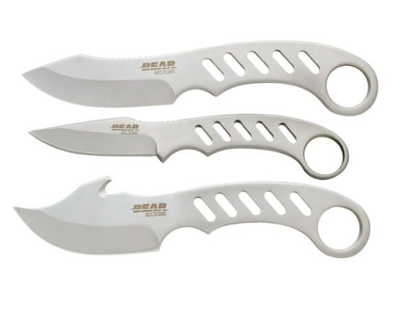Bear Edge 3 Piece Game Set 440 Stainless Steel Blades and Handles For Sale