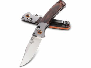 Benchmade 15085 Mini Crooked River Folding Knife 3.4″ Clip Point CPM-S30V Stainless Steel Blade Wood Handle For Sale