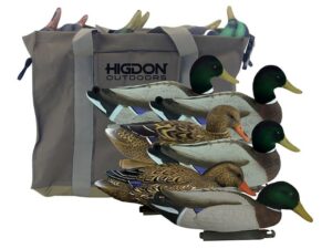 Higdon Magnum Foam Filled Flocked Head Mallard Duck Decoy with Slot Bag Polymer Pack of 6 For Sale