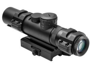 NcStar XRS Series Compact Rifle Scope 34mm Tube 2-7x 32mm Blue Illuminated Mil-Dot Reticle with Weaver and Carry Handle Mount Black For Sale