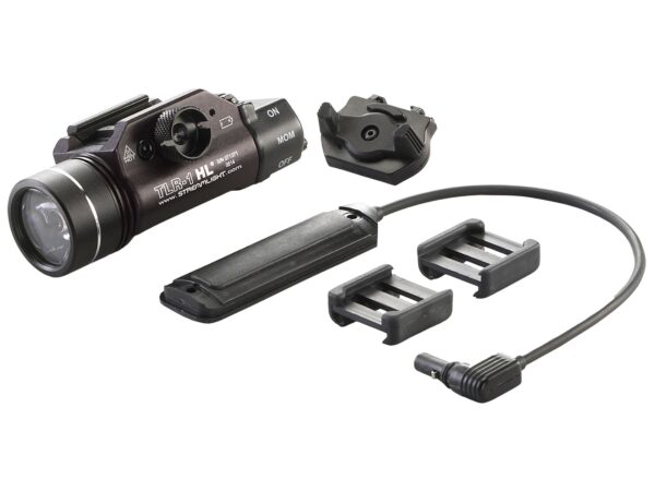 Streamlight TLR-1 HL Long Gun Kit Weapon Light LED with 2 CR123A Batteries with Remote Pressure Switch Aluminum Matte For Sale