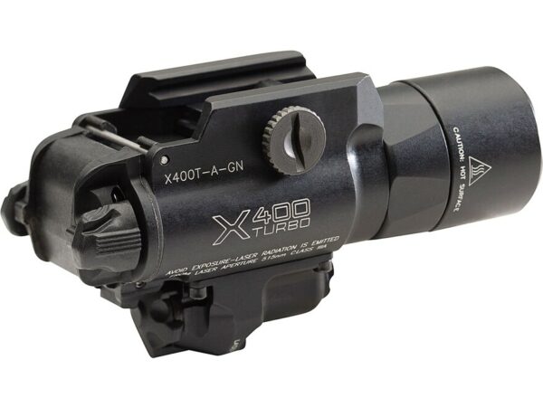 Surefire X400T Turbo Weapon Light LED with Laser with 2 CR123A Batteries Aluminum Black For Sale