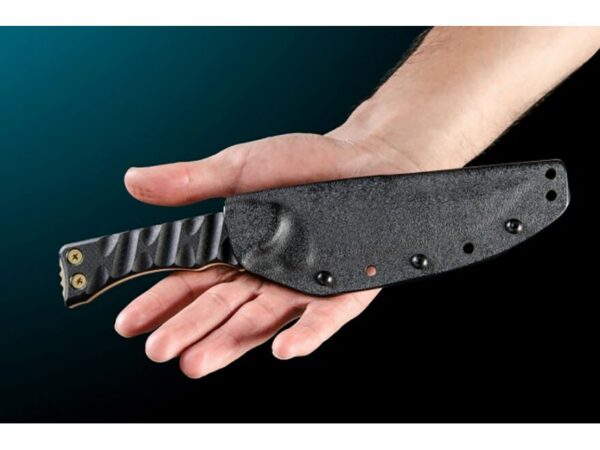 TOPS Knives Team Jackal Survivor Fixed Blade Knife 5″ Coyote Tan Clip Point 1095 High Carbon Alloy Blade G-10 Handle Black For Sale