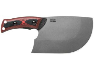 TOPS Knives XXX Dicer Fixed Blade Knife 7″ Chef’s 440C Stainless Tumble Blade G-10 Handle Black/Red For Sale