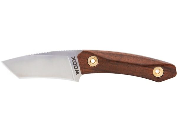 WOOX Bad Boy Fixed Blade Knife 2.7″ Reverse Tanto D2 Tool Steel Satin Blade Walnut Handle Brown For Sale
